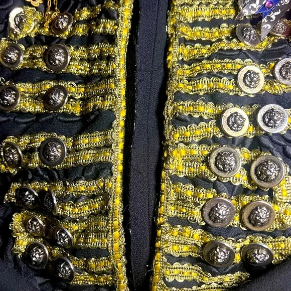 One of a kind Artist handmade Medals Embellished Military Jacket Coat.Rock Star!